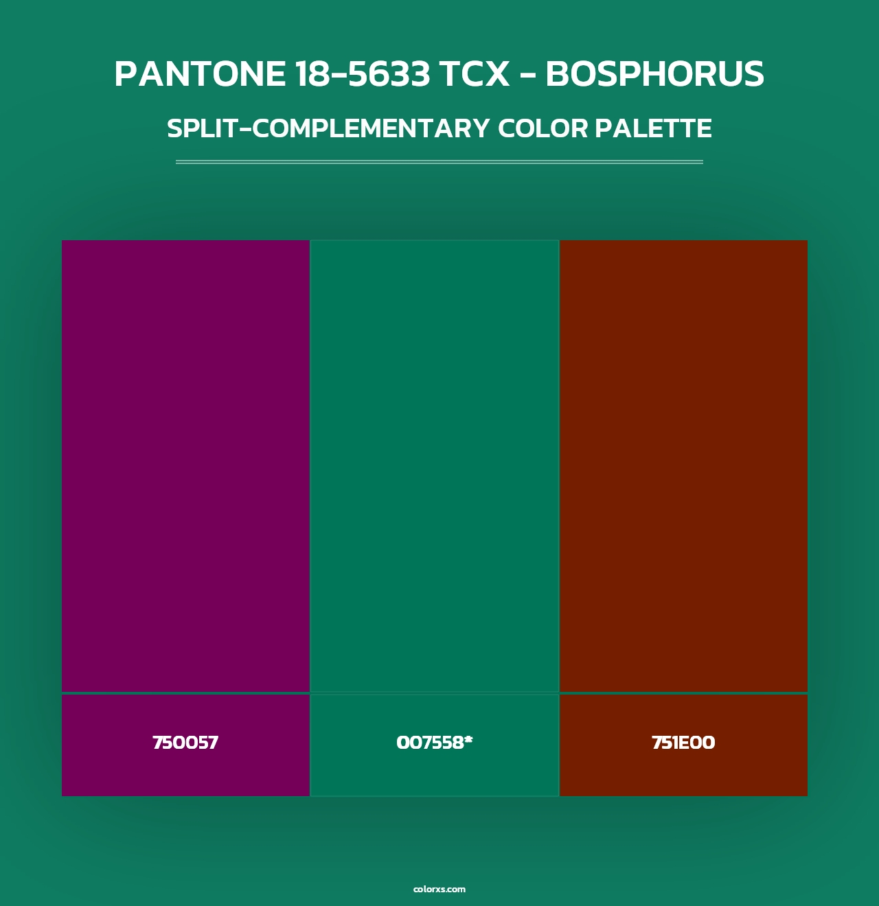 PANTONE 18-5633 TCX - Bosphorus - Split-Complementary Color Palette