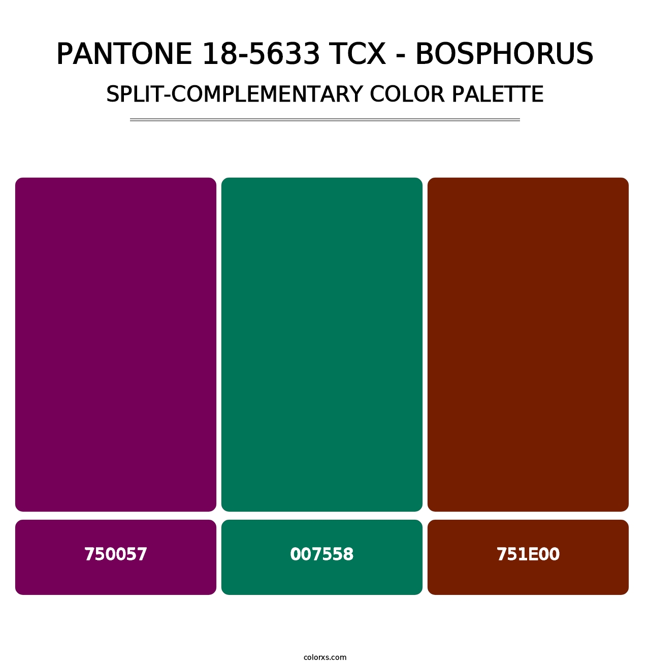 PANTONE 18-5633 TCX - Bosphorus - Split-Complementary Color Palette