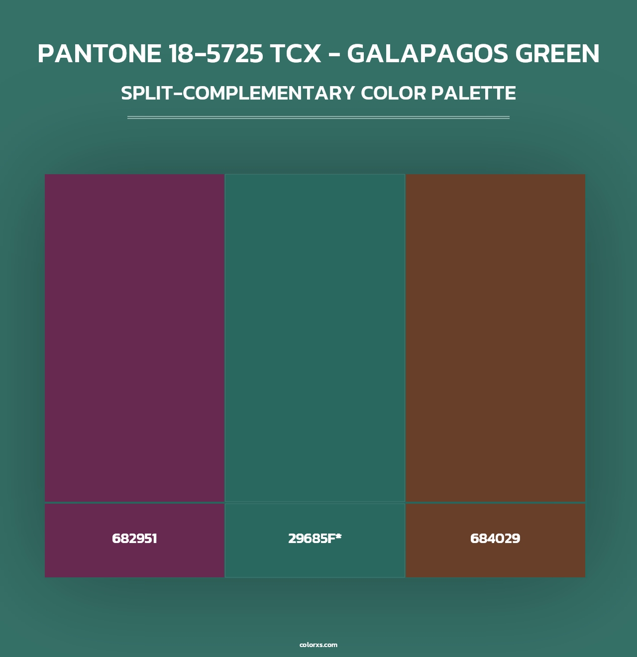 PANTONE 18-5725 TCX - Galapagos Green - Split-Complementary Color Palette