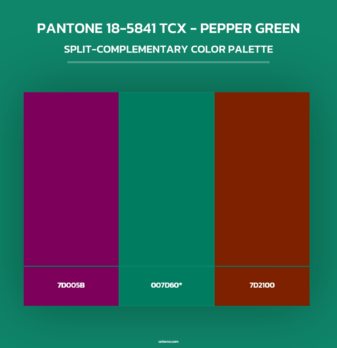 PANTONE 18-5841 TCX - Pepper Green - Split-Complementary Color Palette