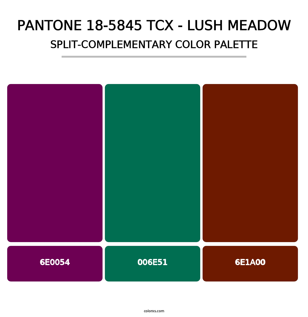 PANTONE 18-5845 TCX - Lush Meadow - Split-Complementary Color Palette