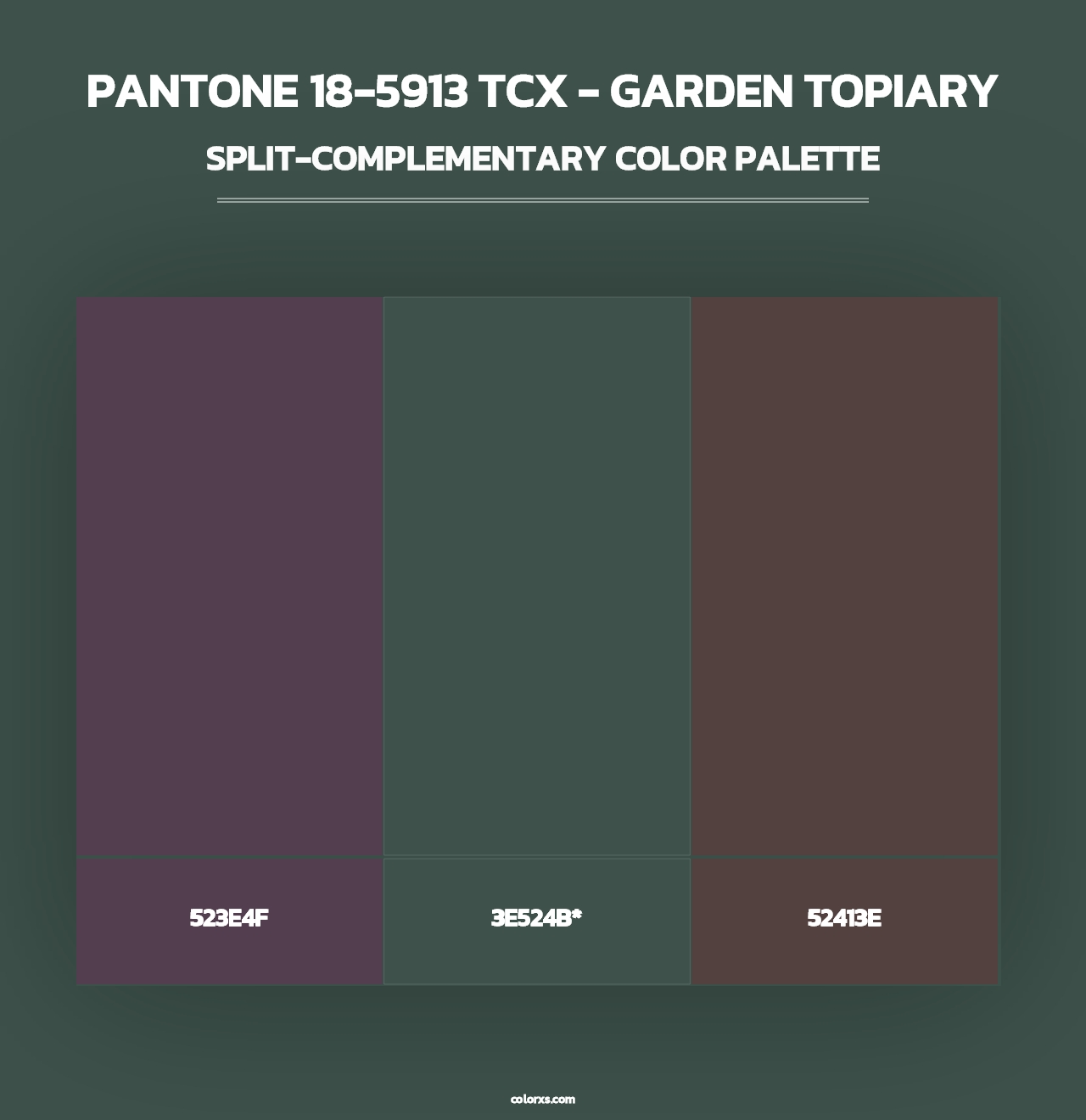 PANTONE 18-5913 TCX - Garden Topiary - Split-Complementary Color Palette
