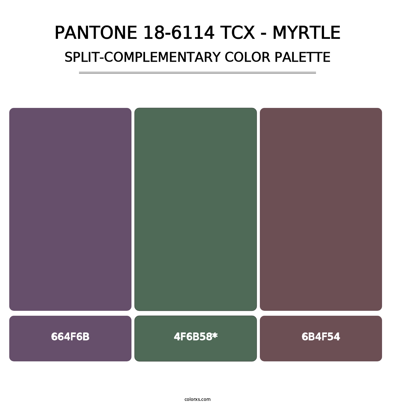 PANTONE 18-6114 TCX - Myrtle - Split-Complementary Color Palette