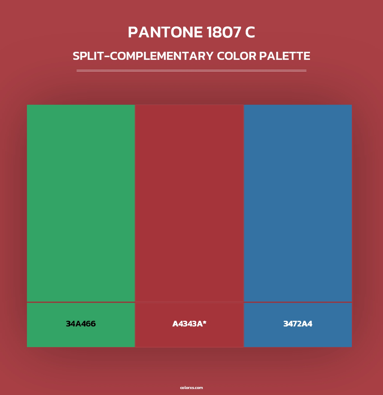 PANTONE 1807 C - Split-Complementary Color Palette