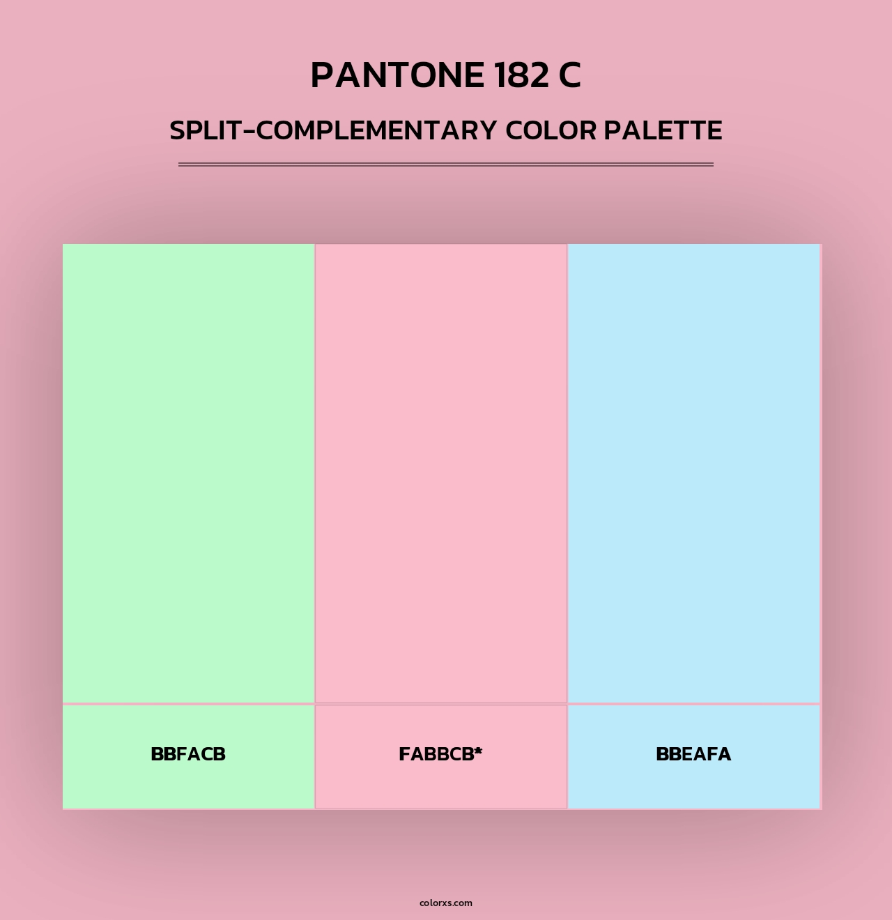 PANTONE 182 C - Split-Complementary Color Palette