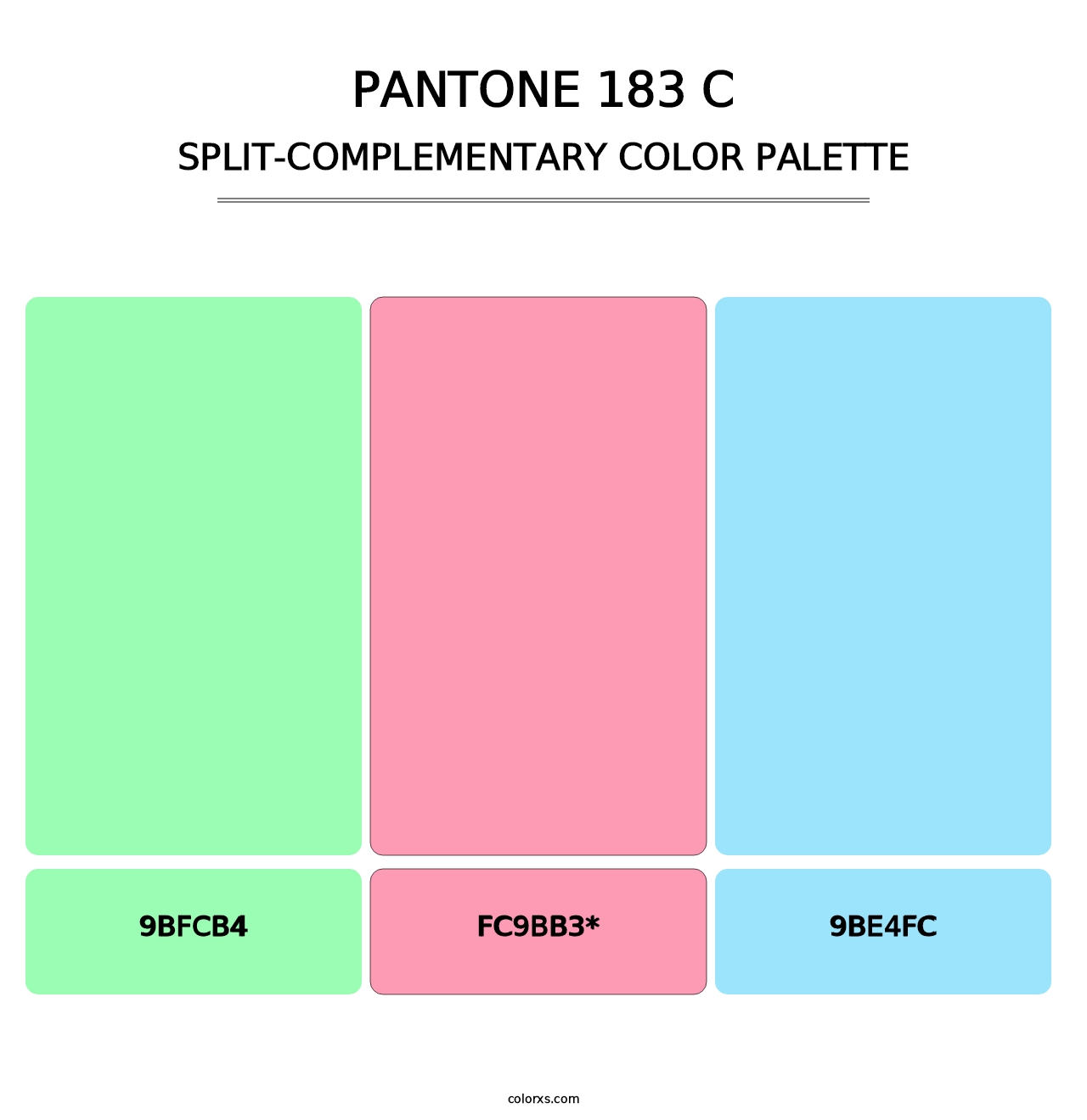 PANTONE 183 C - Split-Complementary Color Palette