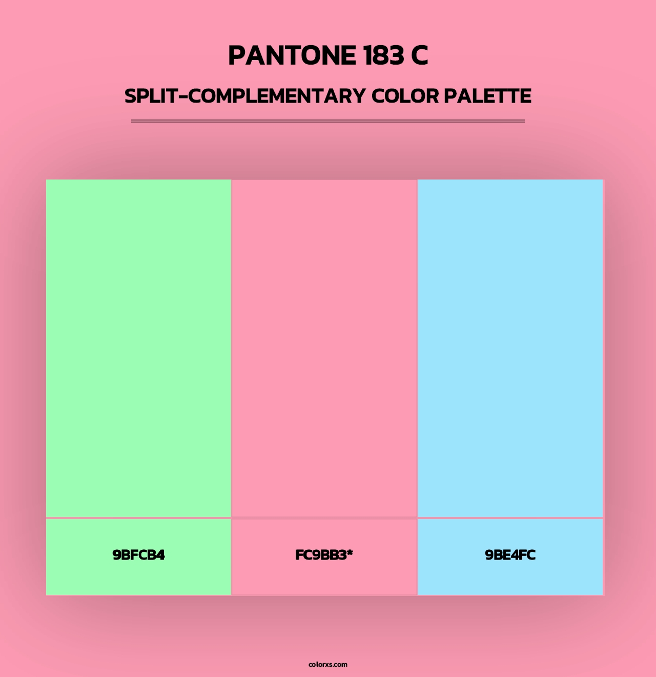 PANTONE 183 C - Split-Complementary Color Palette