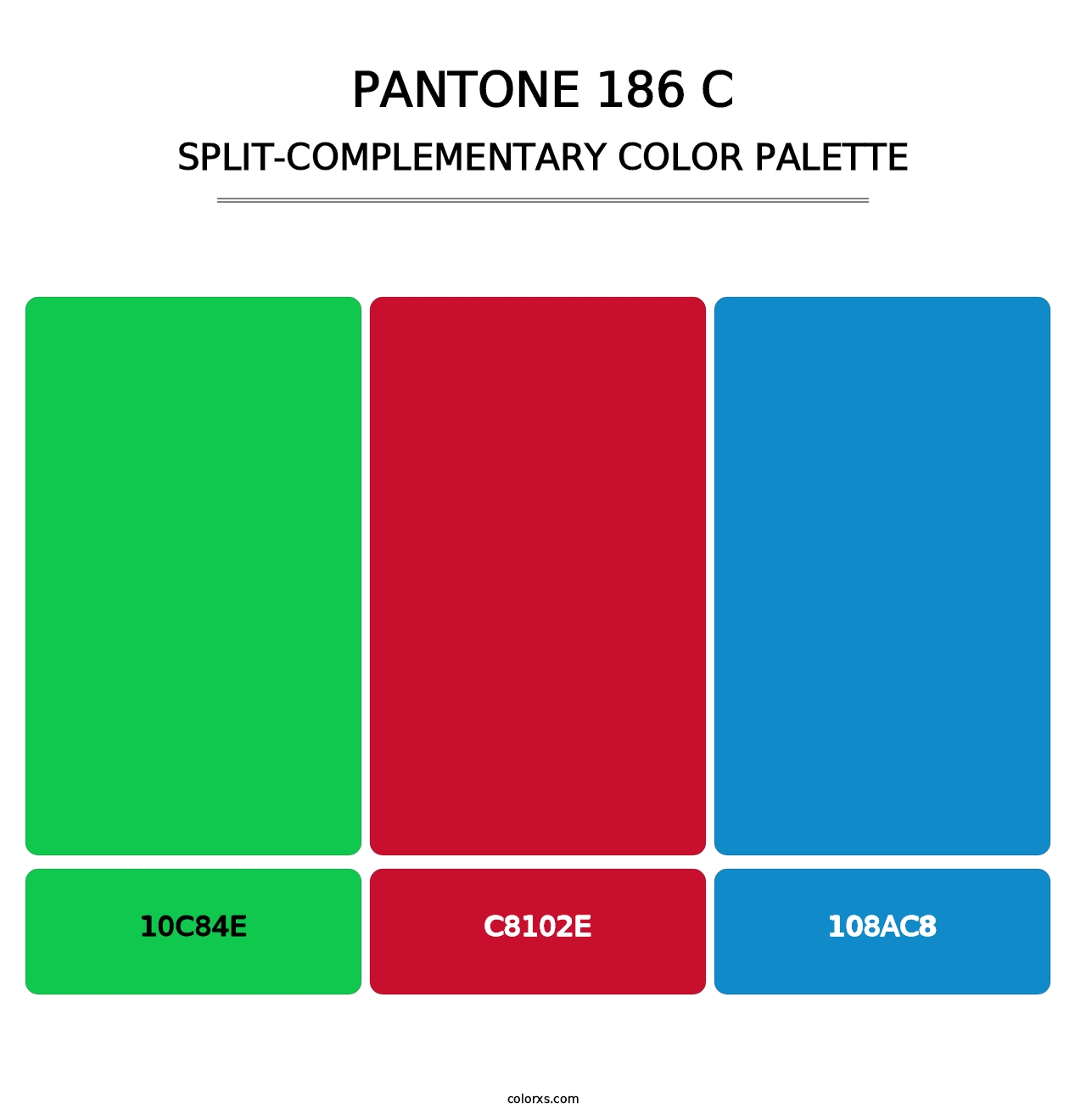 PANTONE 186 C - Split-Complementary Color Palette