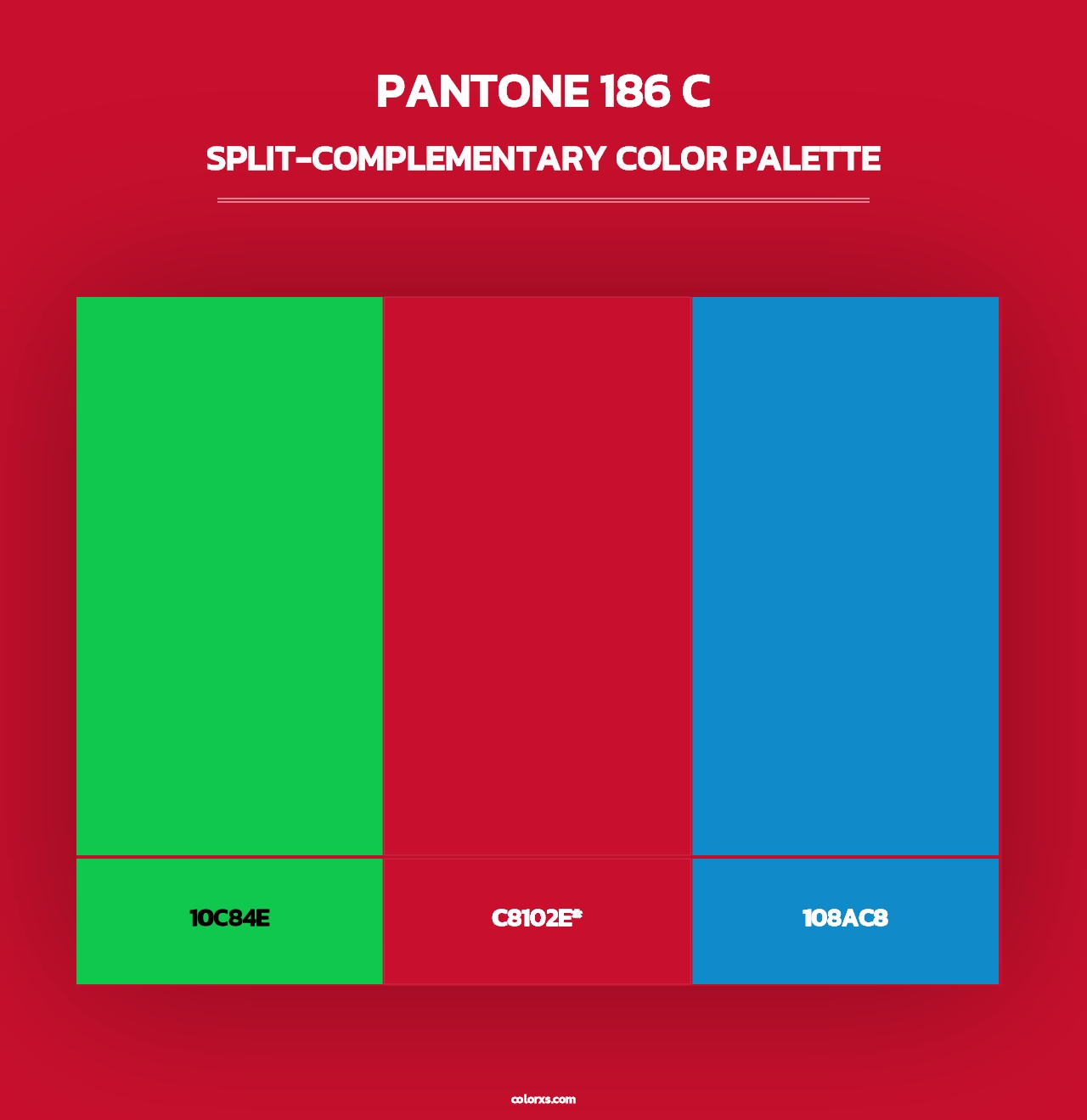 PANTONE 186 C - Split-Complementary Color Palette