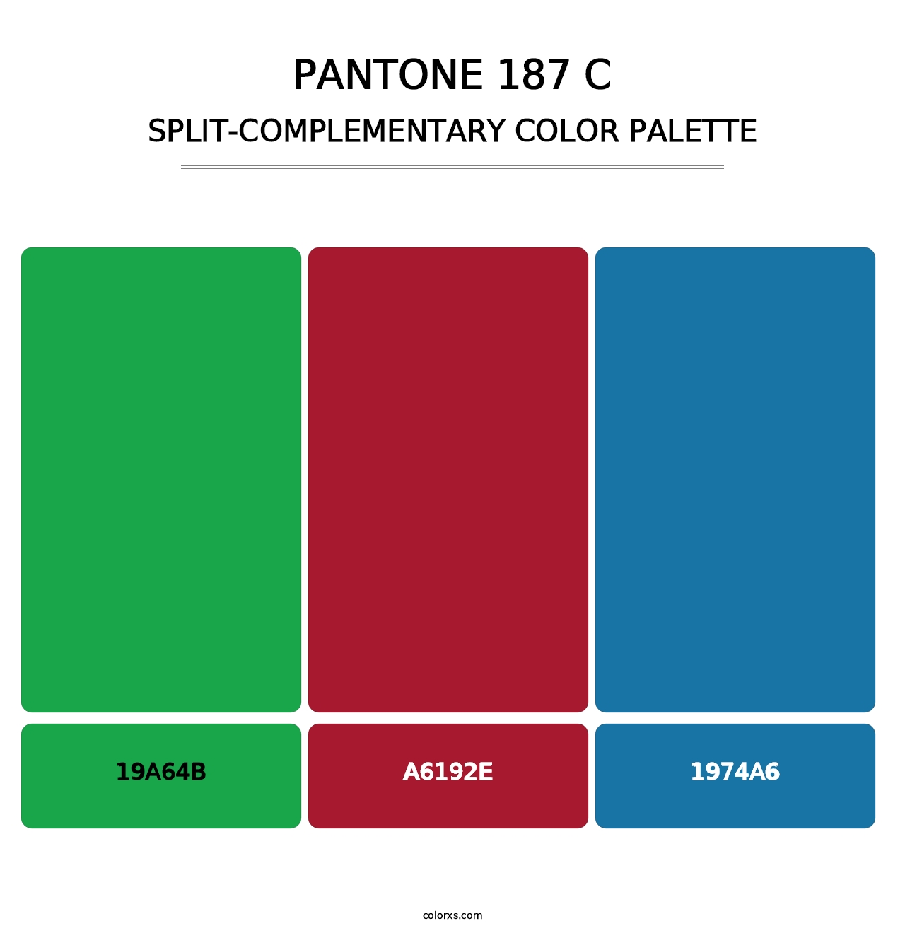 PANTONE 187 C - Split-Complementary Color Palette