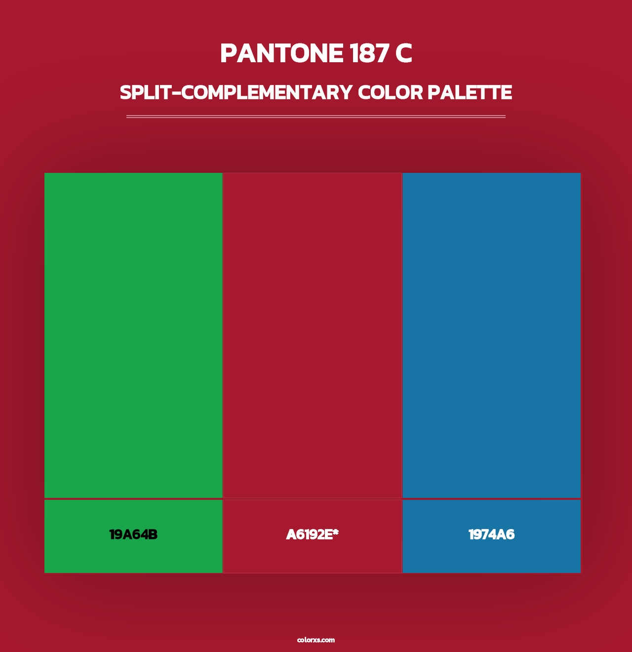 PANTONE 187 C - Split-Complementary Color Palette