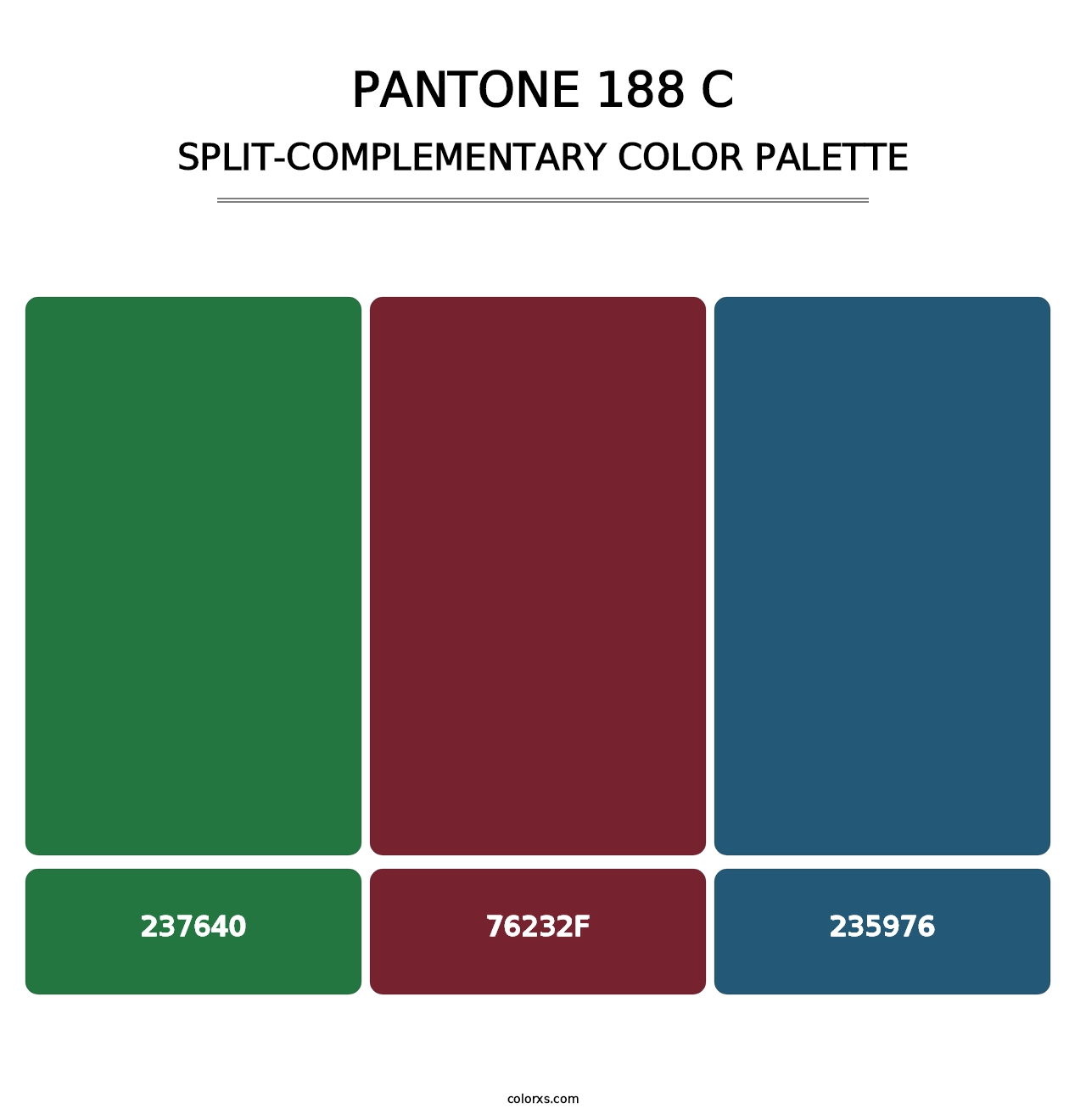 PANTONE 188 C - Split-Complementary Color Palette