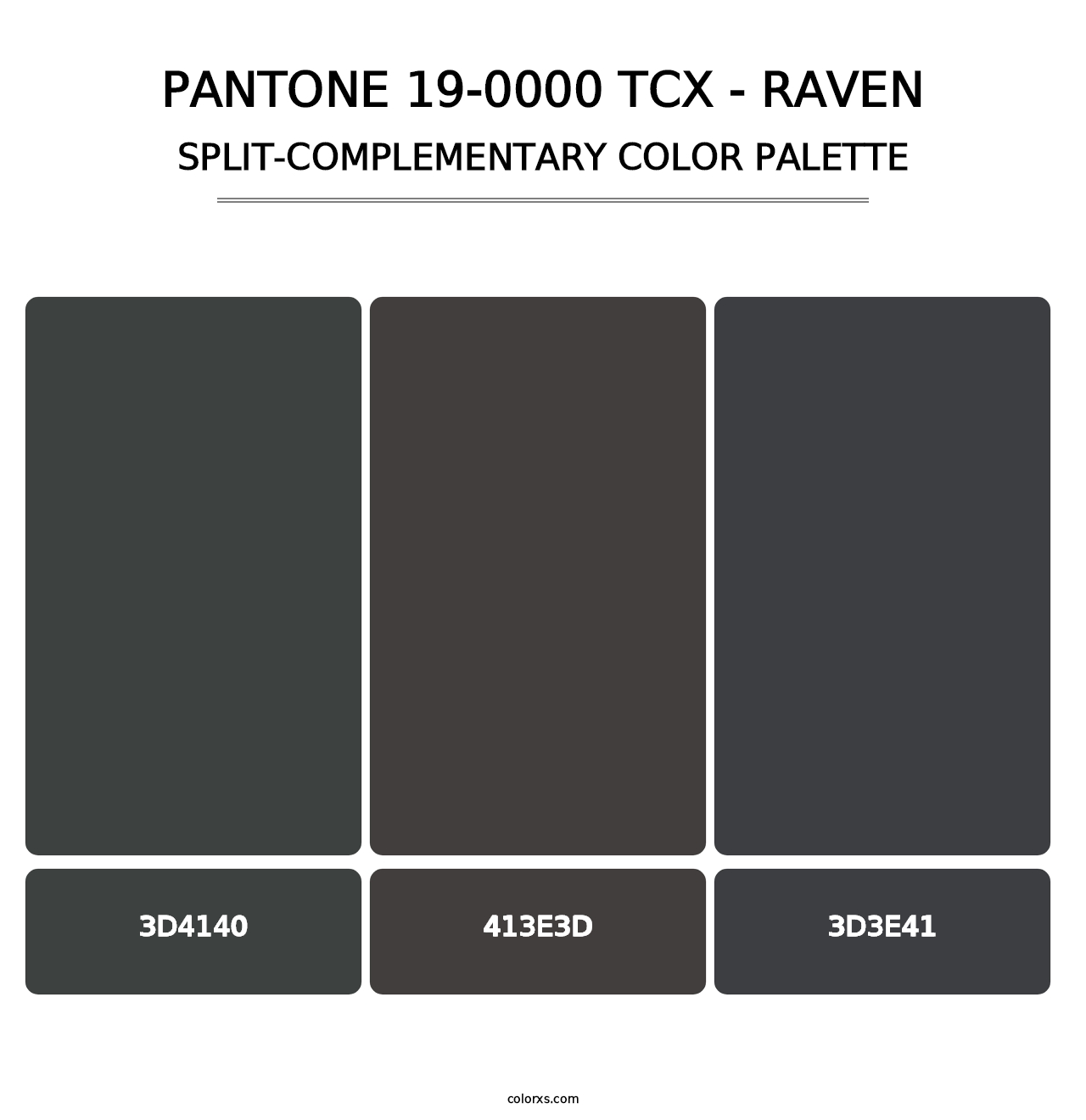 PANTONE 19-0000 TCX - Raven - Split-Complementary Color Palette