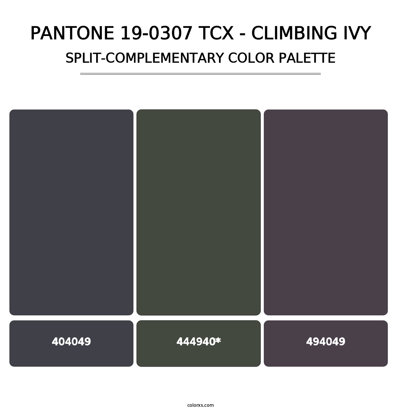 PANTONE 19-0307 TCX - Climbing Ivy - Split-Complementary Color Palette