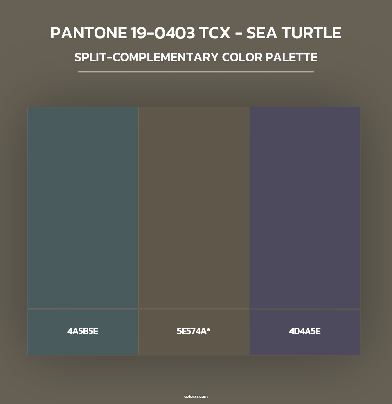 PANTONE 19-0403 TCX - Sea Turtle - Split-Complementary Color Palette