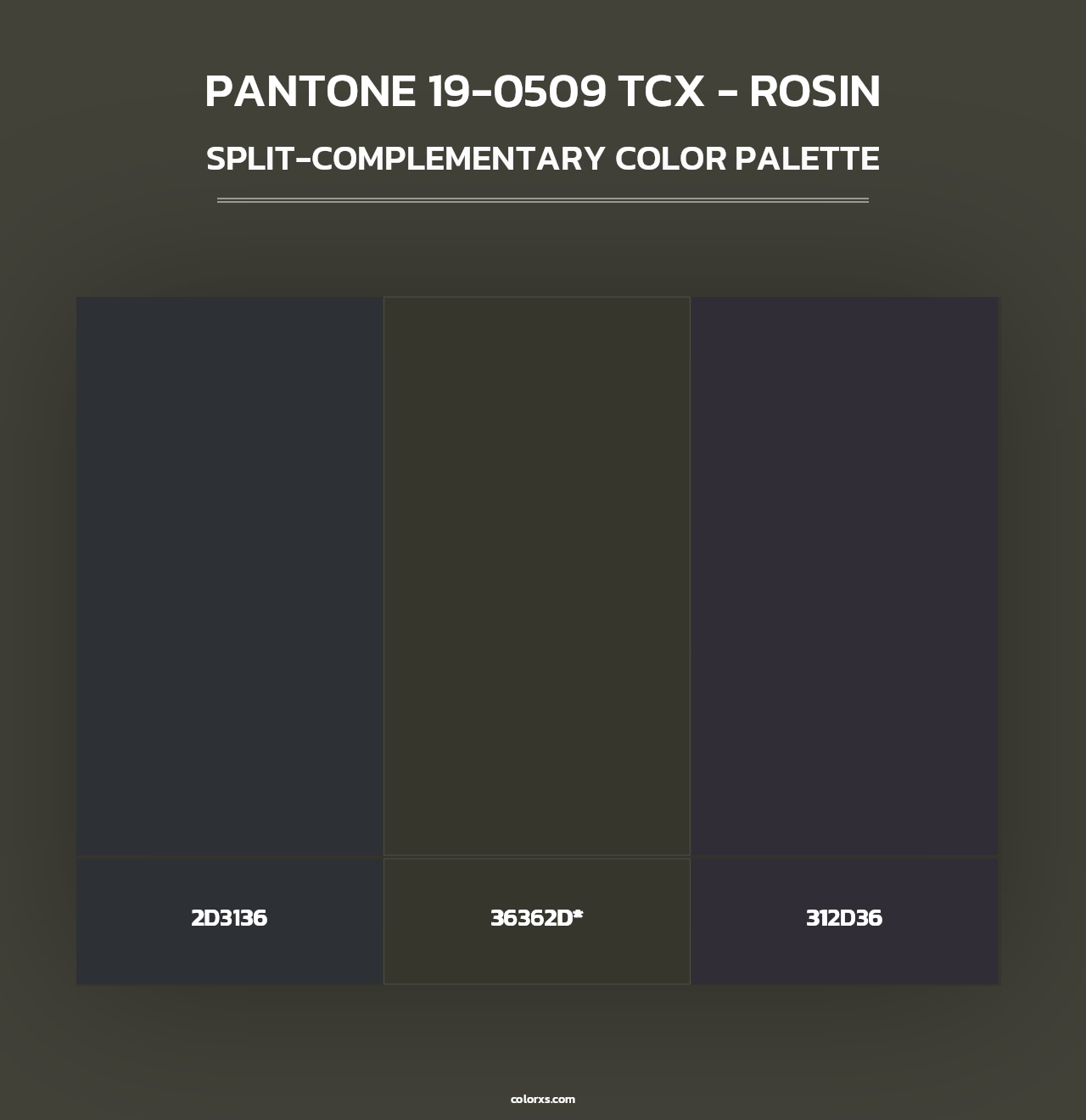 PANTONE 19-0509 TCX - Rosin - Split-Complementary Color Palette