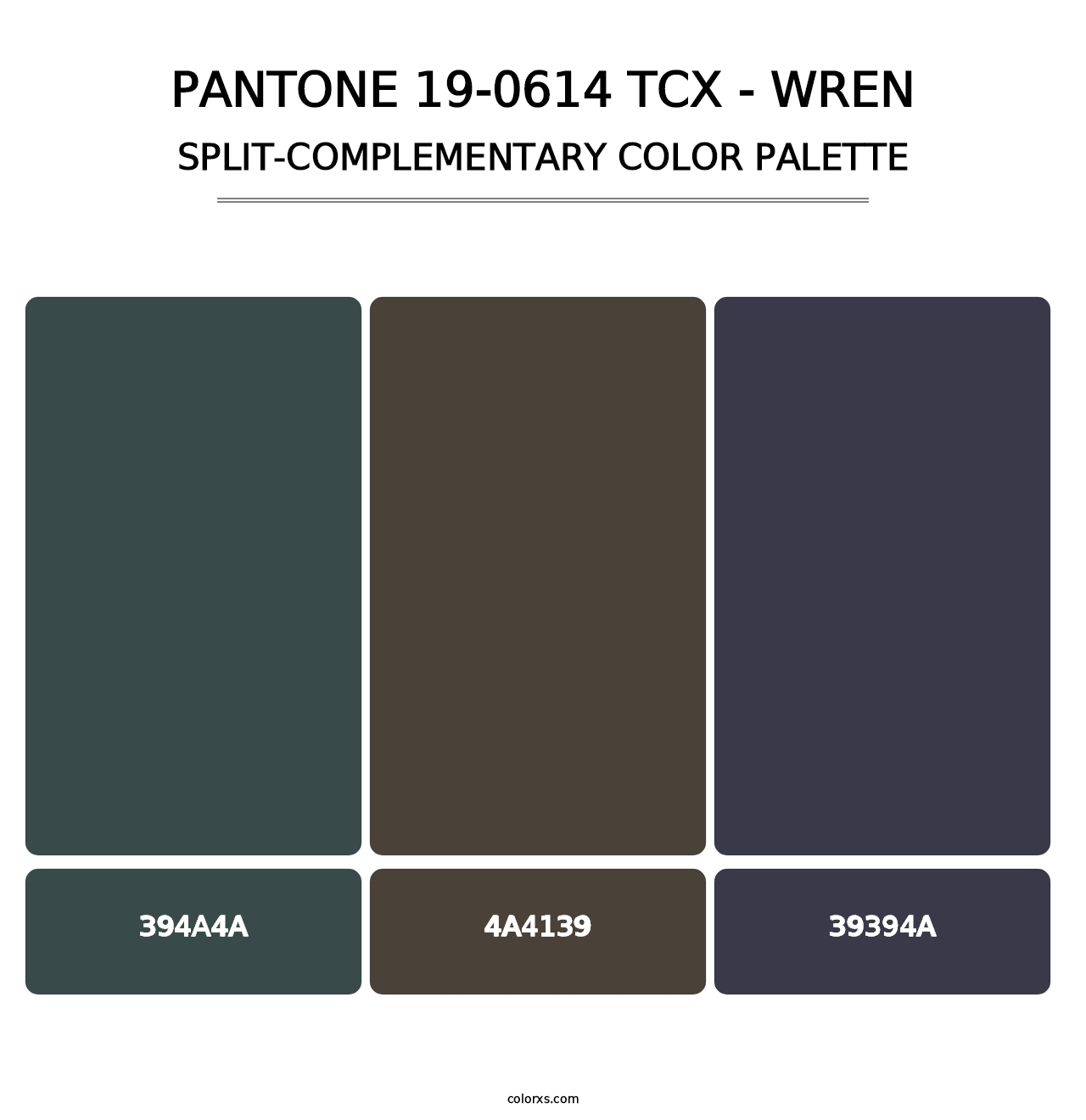 PANTONE 19-0614 TCX - Wren - Split-Complementary Color Palette