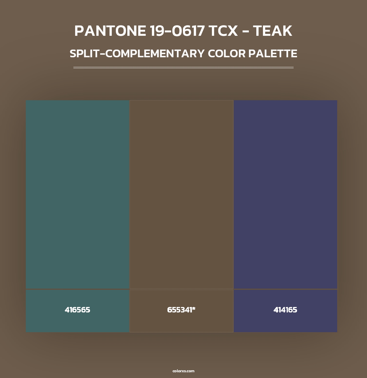 PANTONE 19-0617 TCX - Teak - Split-Complementary Color Palette