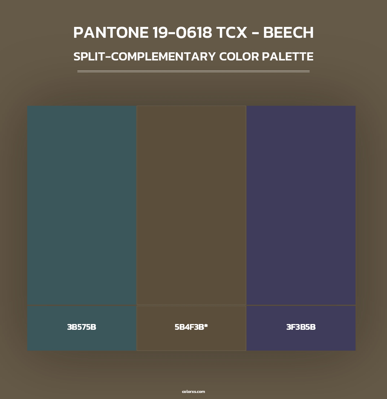 PANTONE 19-0618 TCX - Beech - Split-Complementary Color Palette