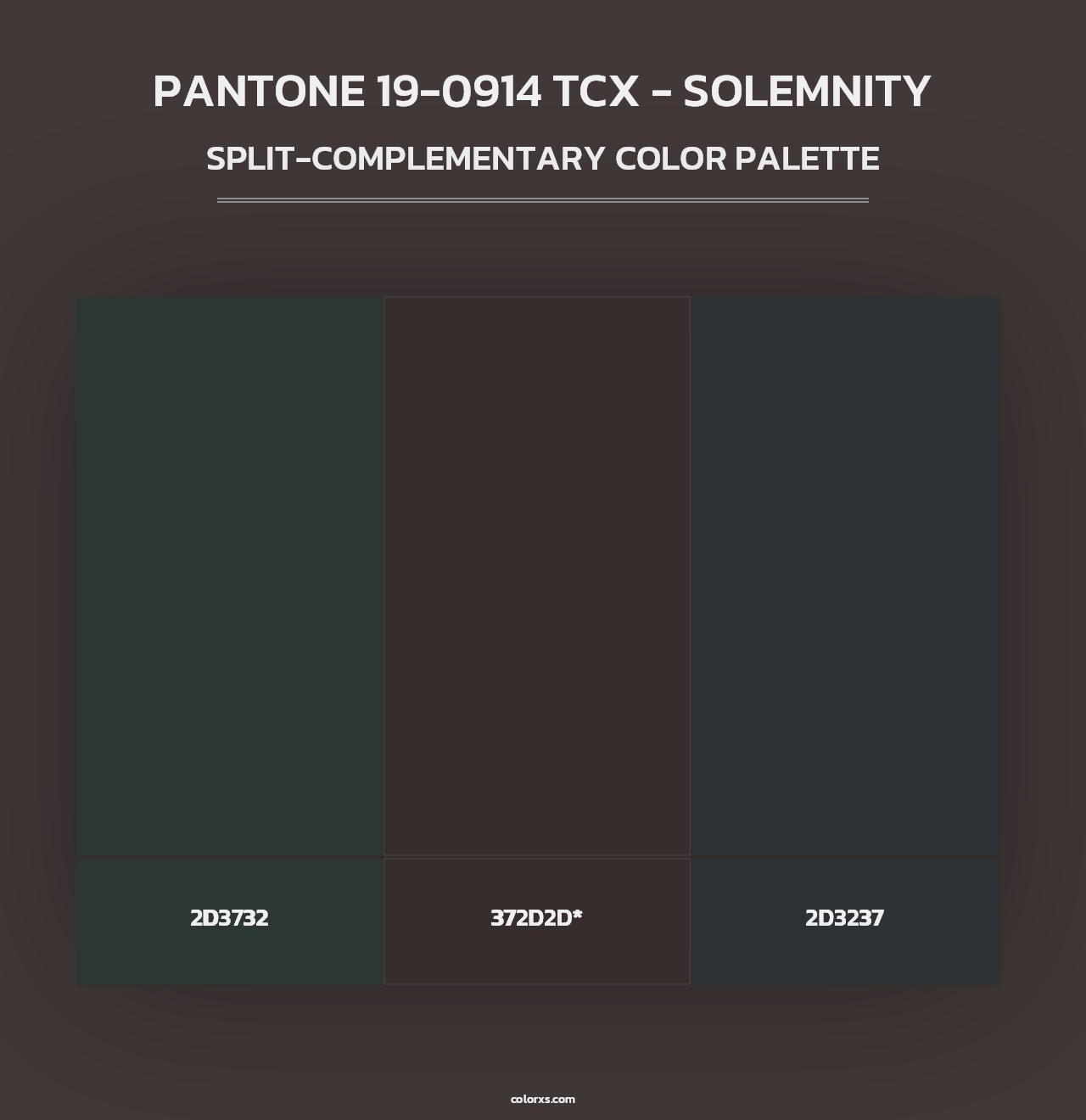 PANTONE 19-0914 TCX - Solemnity - Split-Complementary Color Palette