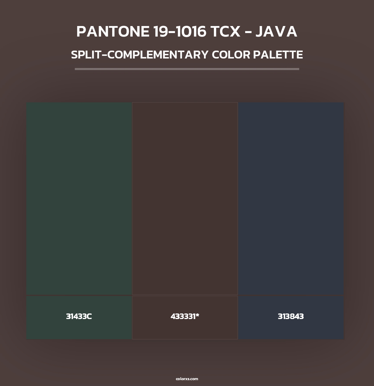 PANTONE 19-1016 TCX - Java color palettes - colorxs.com