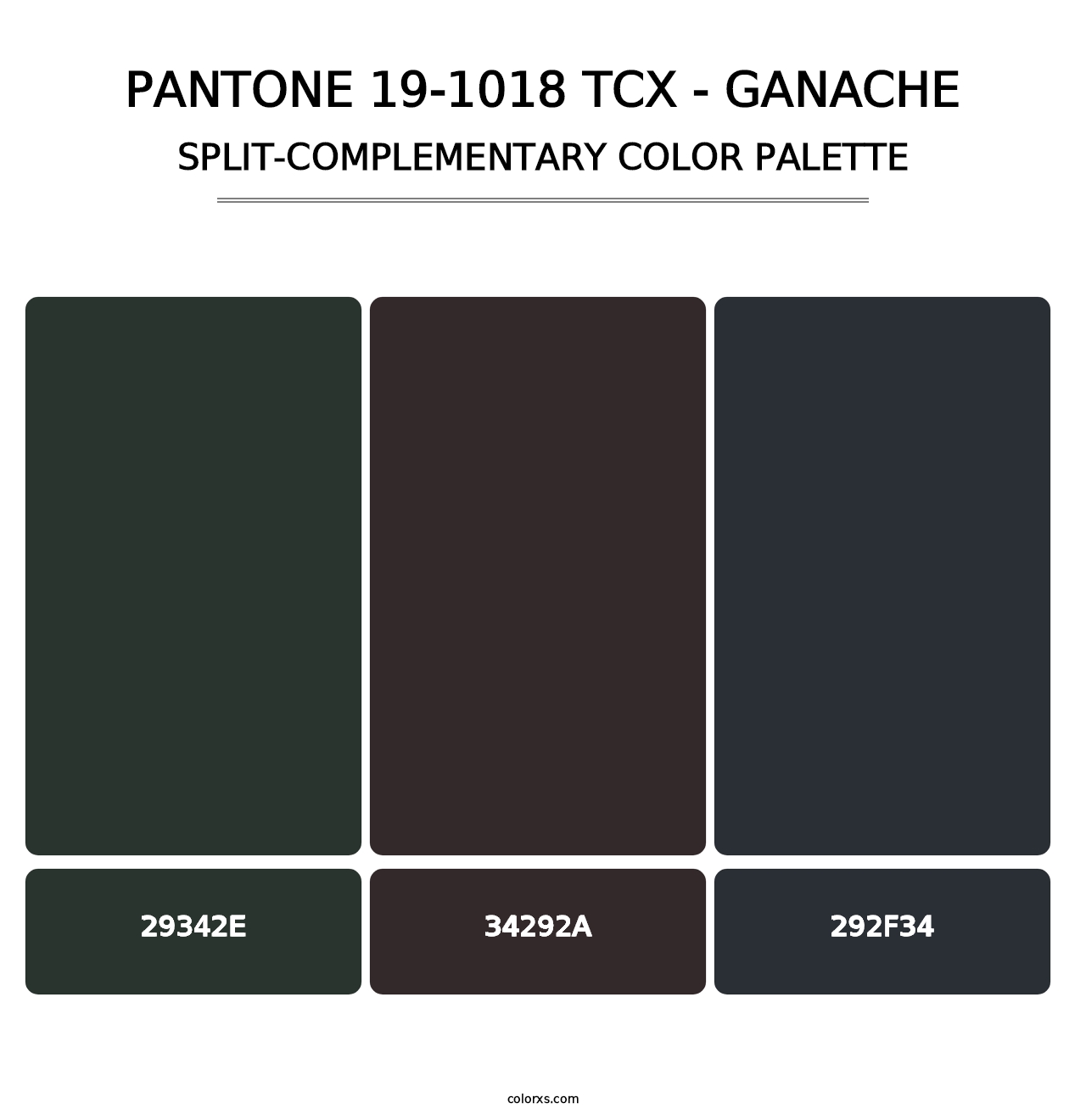 PANTONE 19-1018 TCX - Ganache - Split-Complementary Color Palette