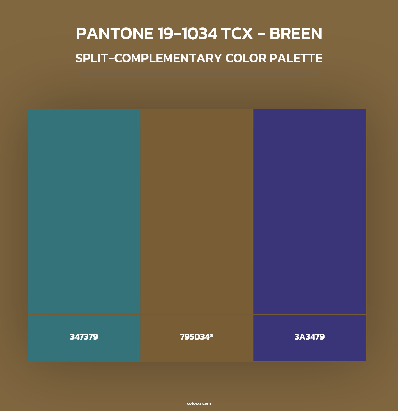 PANTONE 19-1034 TCX - Breen - Split-Complementary Color Palette