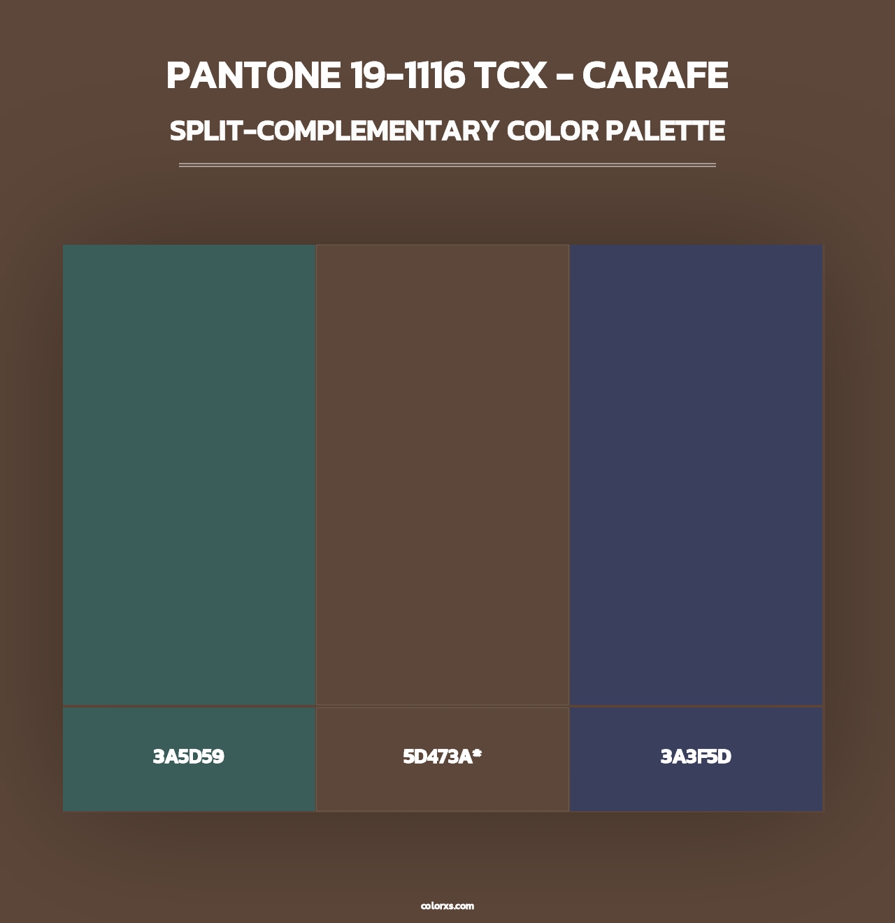PANTONE 19-1116 TCX - Carafe - Split-Complementary Color Palette