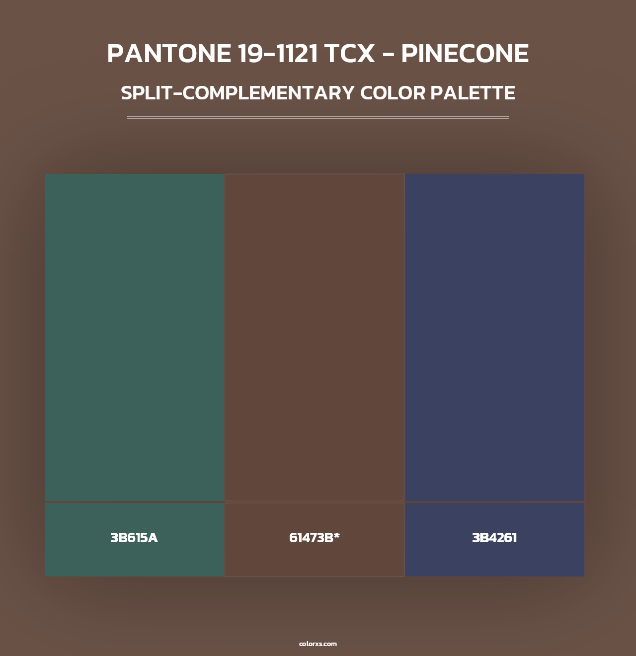 PANTONE 19-1121 TCX - Pinecone - Split-Complementary Color Palette