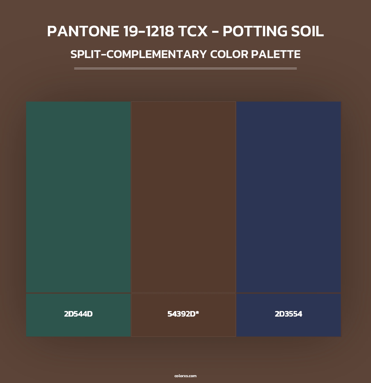 PANTONE 19-1218 TCX - Potting Soil - Split-Complementary Color Palette