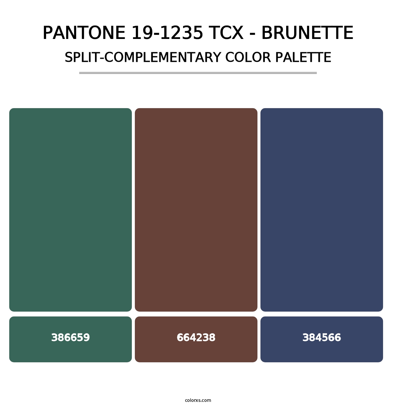 PANTONE 19-1235 TCX - Brunette - Split-Complementary Color Palette