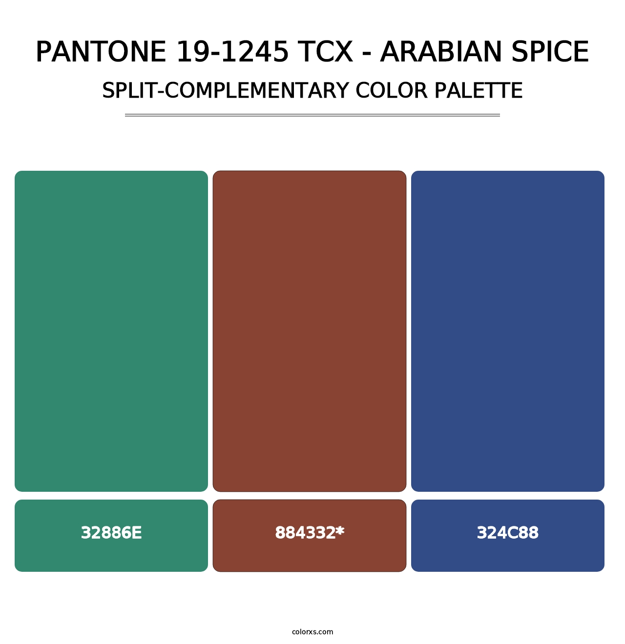 PANTONE 19-1245 TCX - Arabian Spice - Split-Complementary Color Palette