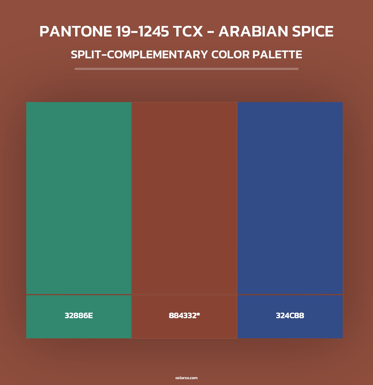 PANTONE 19-1245 TCX - Arabian Spice - Split-Complementary Color Palette