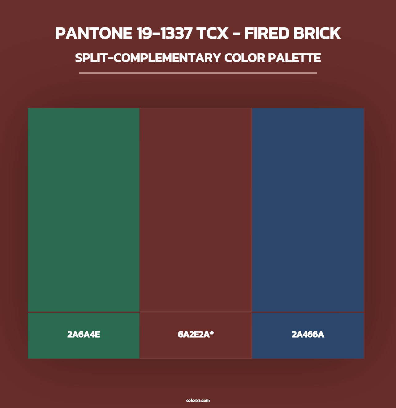 PANTONE 19-1337 TCX - Fired Brick - Split-Complementary Color Palette