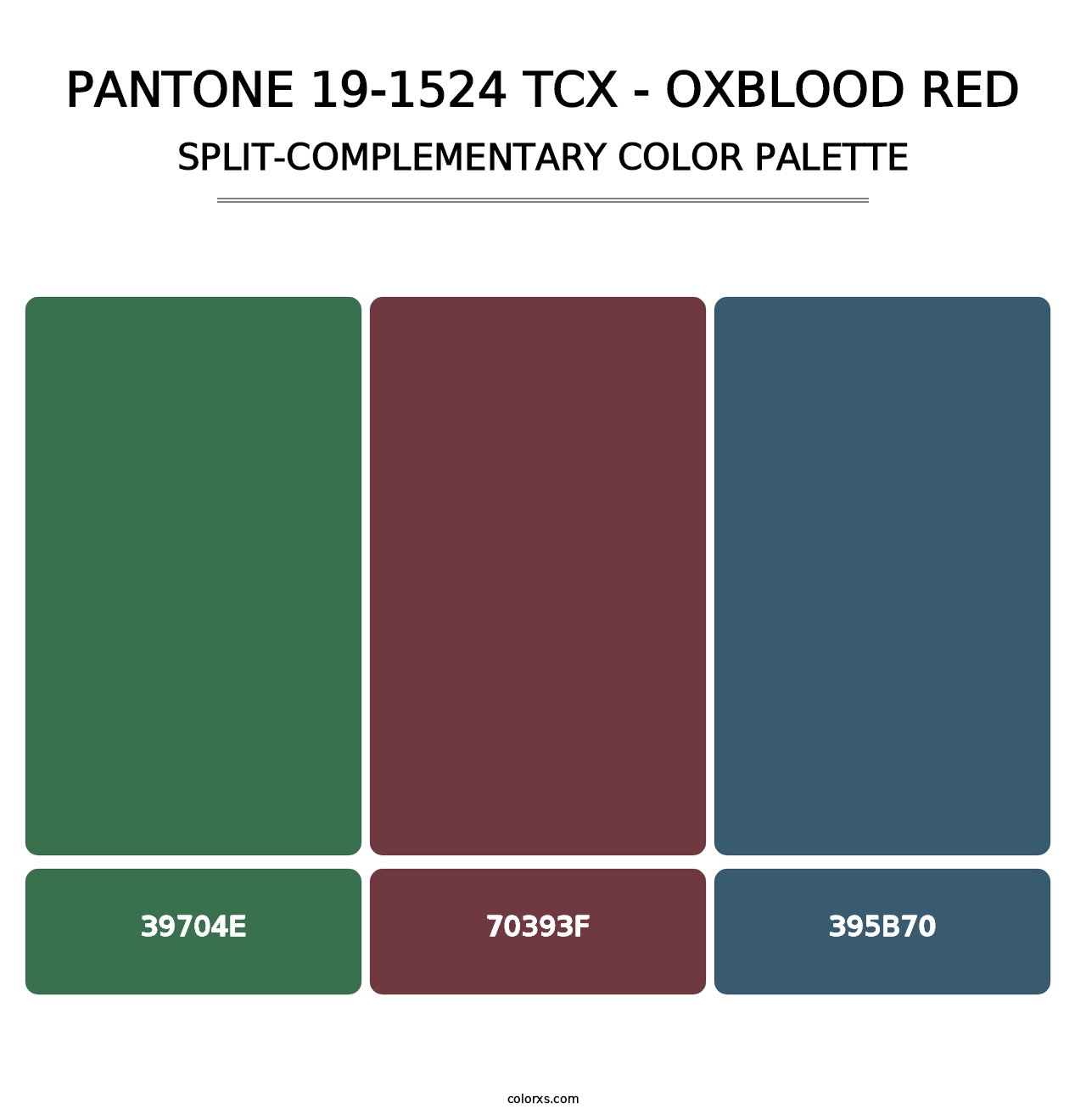 PANTONE 19-1524 TCX - Oxblood Red - Split-Complementary Color Palette