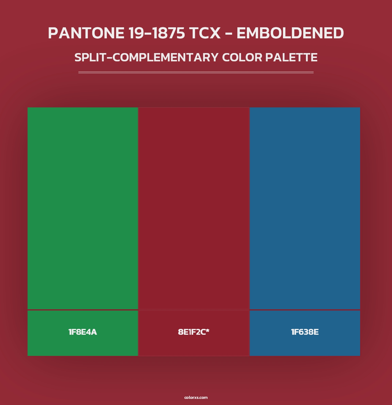 PANTONE 19-1875 TCX - Emboldened - Split-Complementary Color Palette