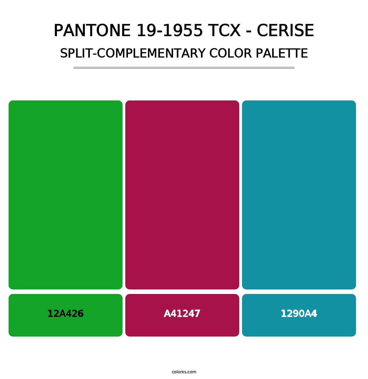 PANTONE 19-1955 TCX - Cerise - Split-Complementary Color Palette
