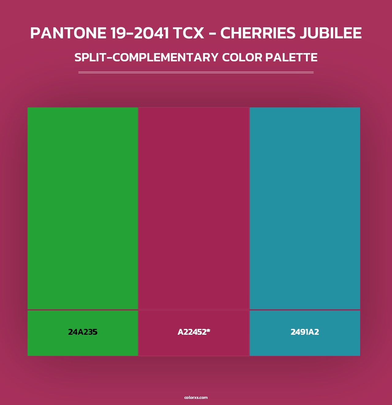 PANTONE 19-2041 TCX - Cherries Jubilee - Split-Complementary Color Palette