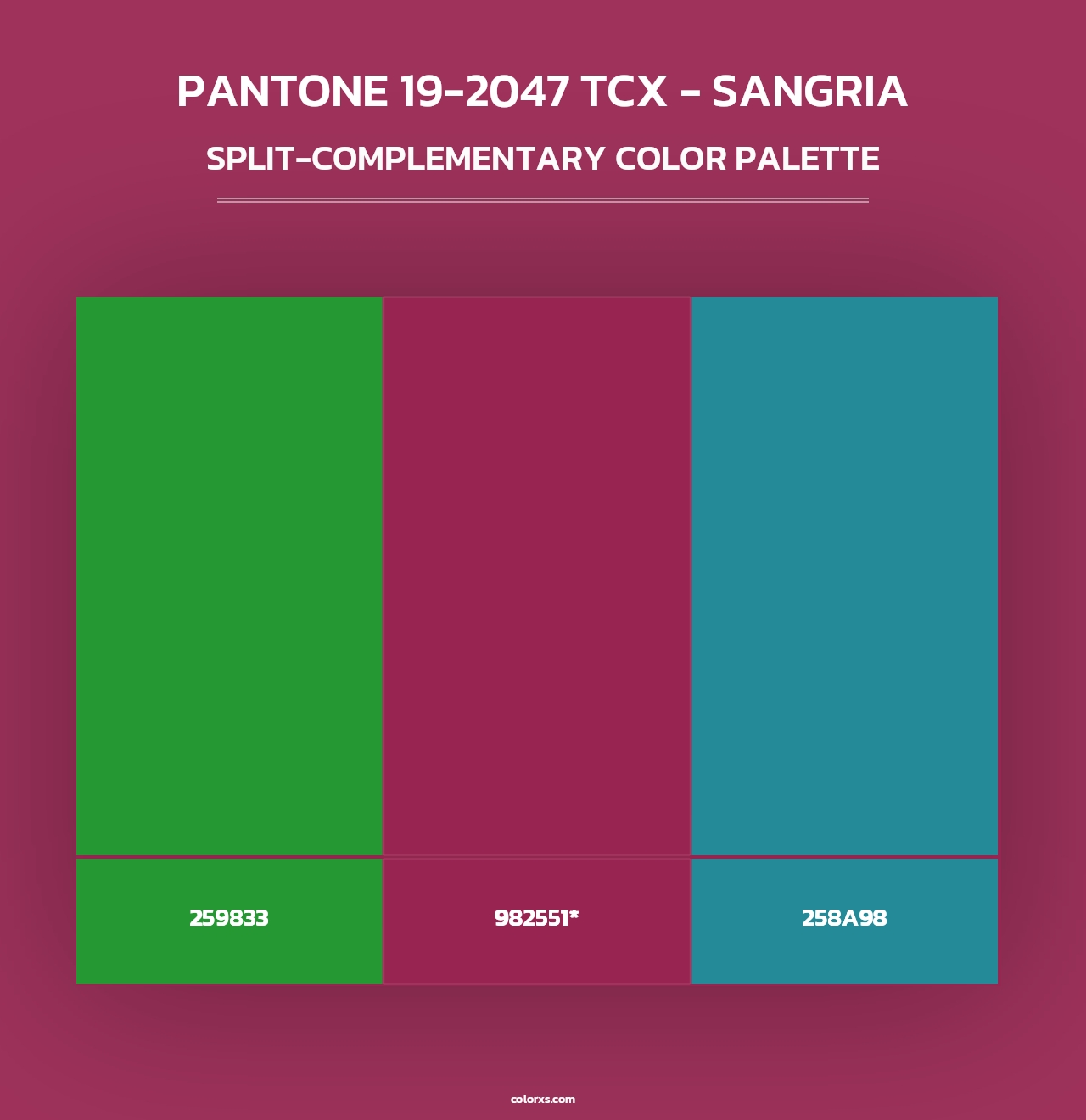 PANTONE 19-2047 TCX - Sangria - Split-Complementary Color Palette
