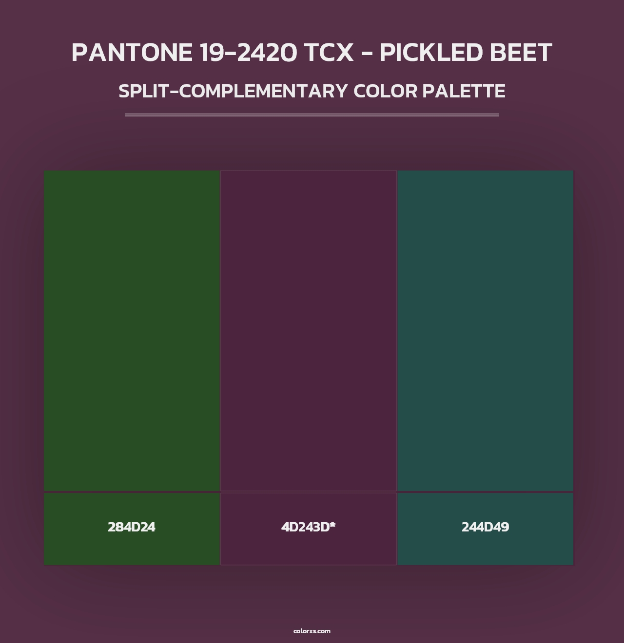 PANTONE 19-2420 TCX - Pickled Beet - Split-Complementary Color Palette
