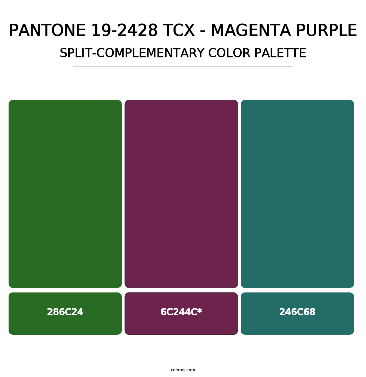 PANTONE 19-2428 TCX - Magenta Purple - Split-Complementary Color Palette