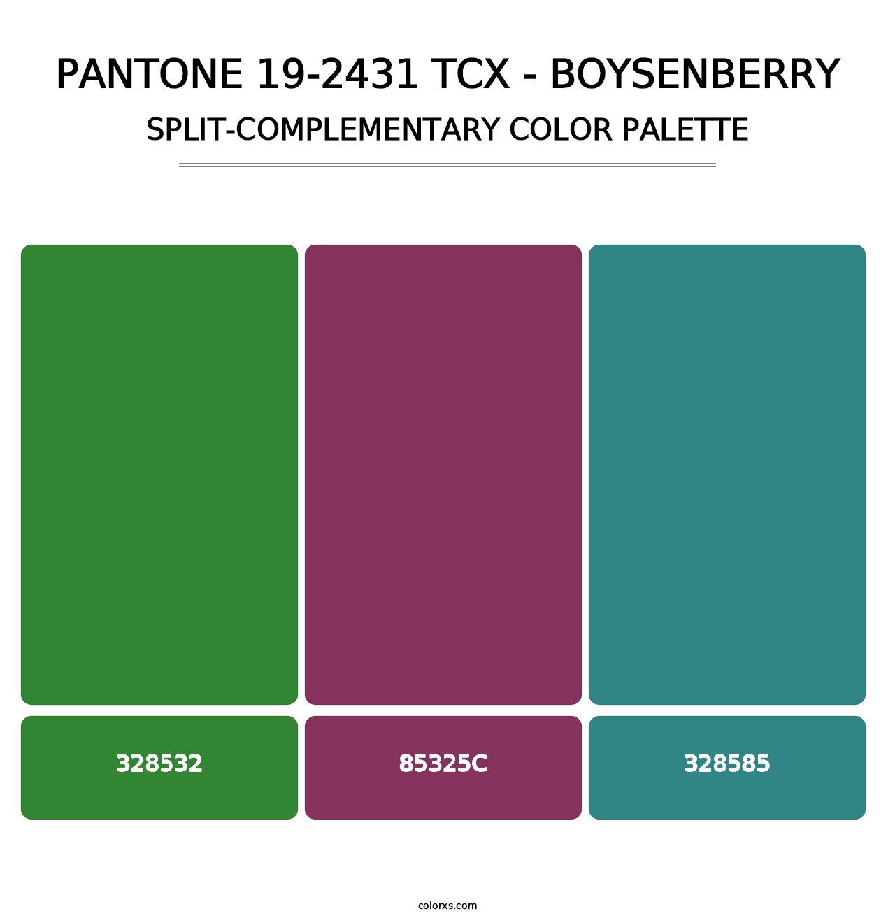 PANTONE 19-2431 TCX - Boysenberry - Split-Complementary Color Palette