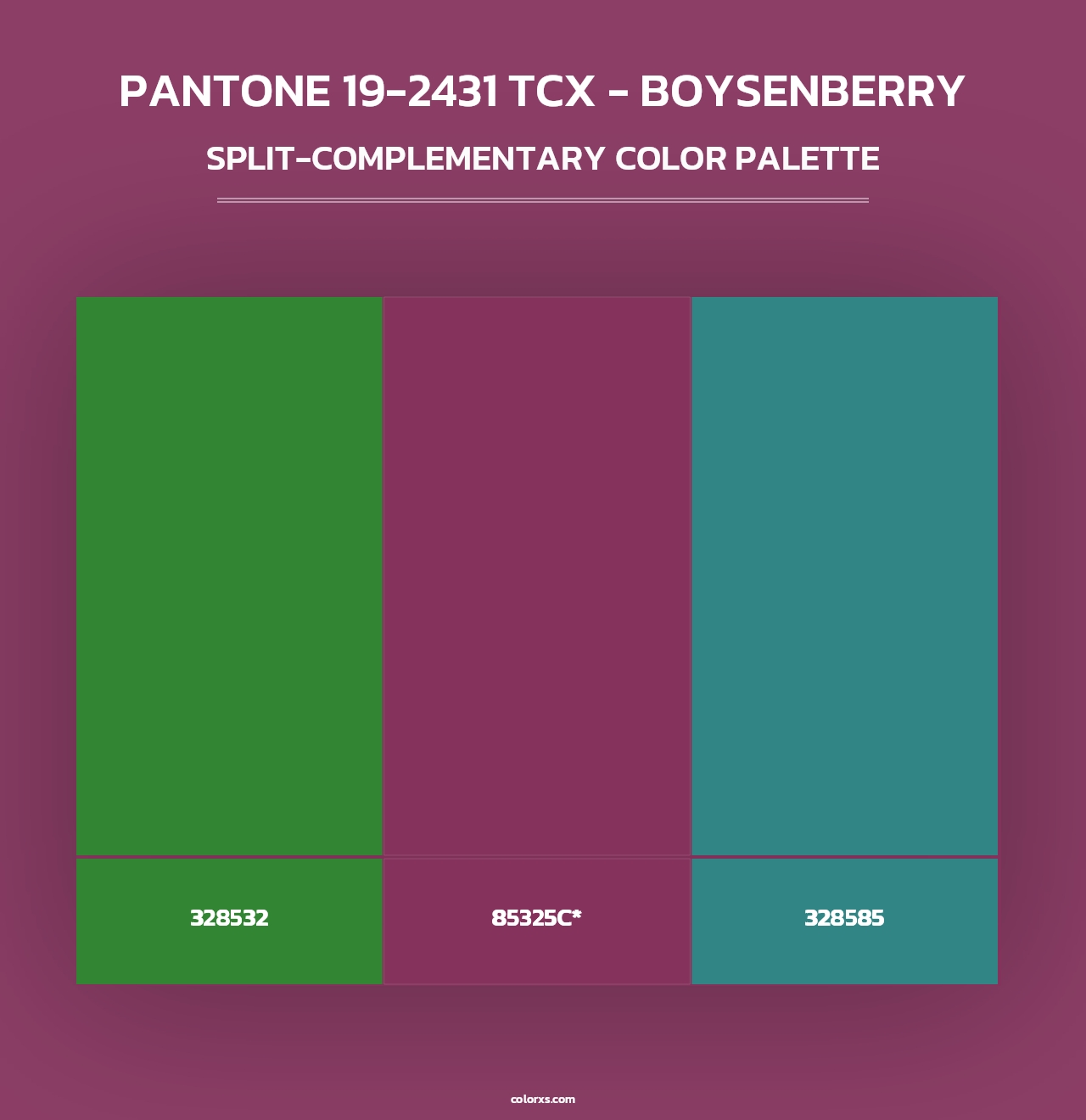 PANTONE 19-2431 TCX - Boysenberry - Split-Complementary Color Palette