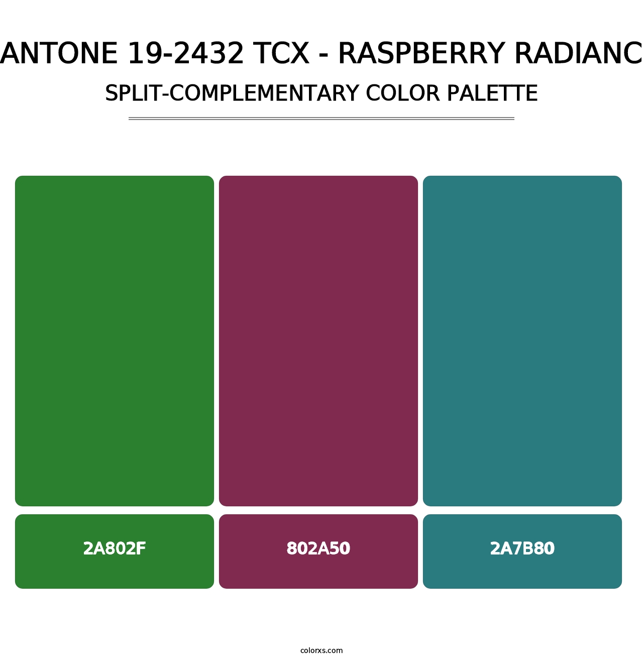 PANTONE 19-2432 TCX - Raspberry Radiance - Split-Complementary Color Palette