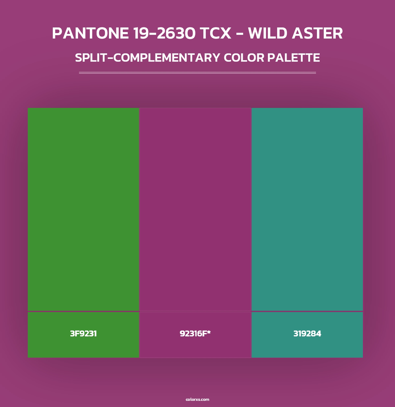 PANTONE 19-2630 TCX - Wild Aster - Split-Complementary Color Palette