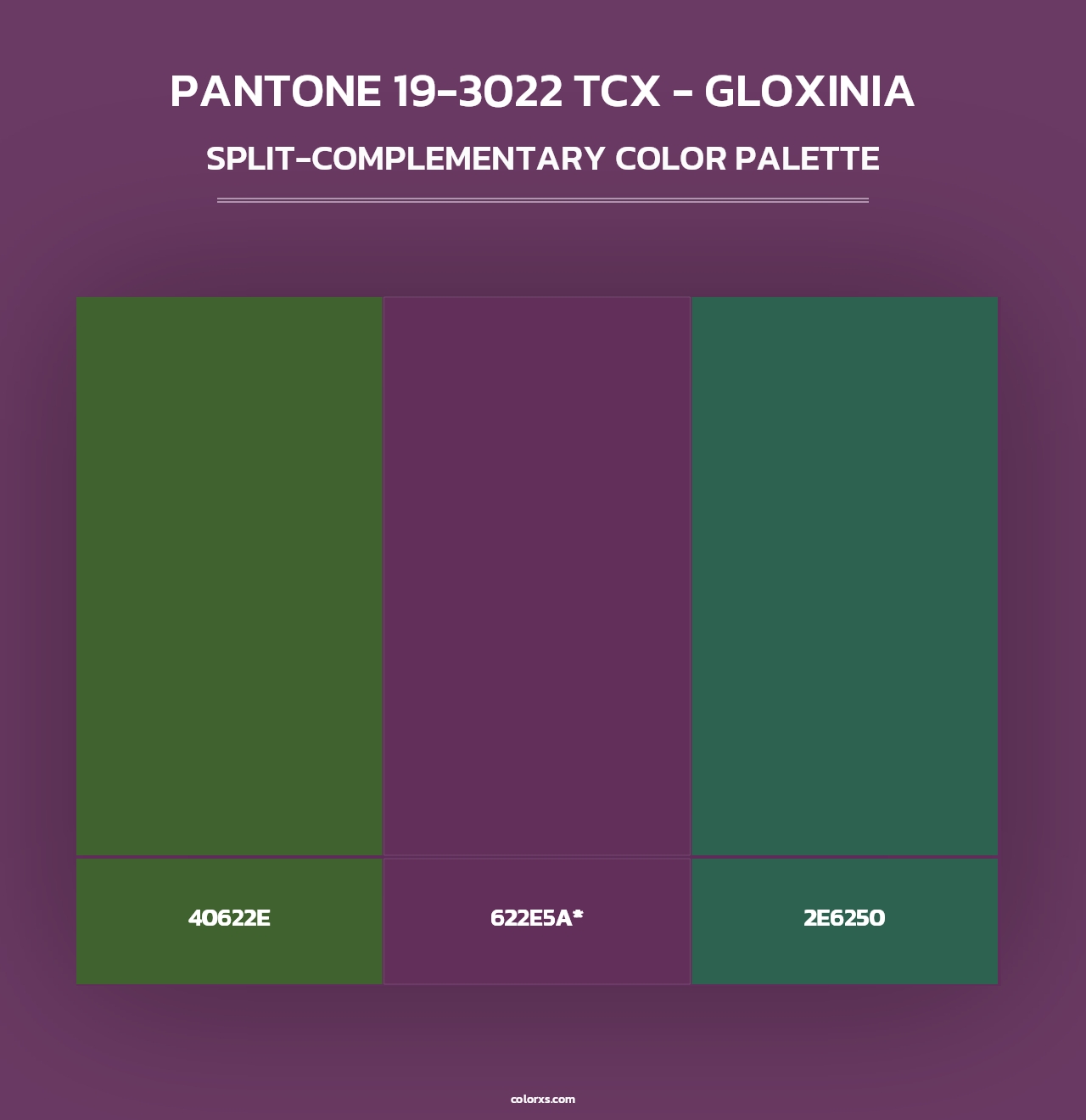 PANTONE 19-3022 TCX - Gloxinia - Split-Complementary Color Palette