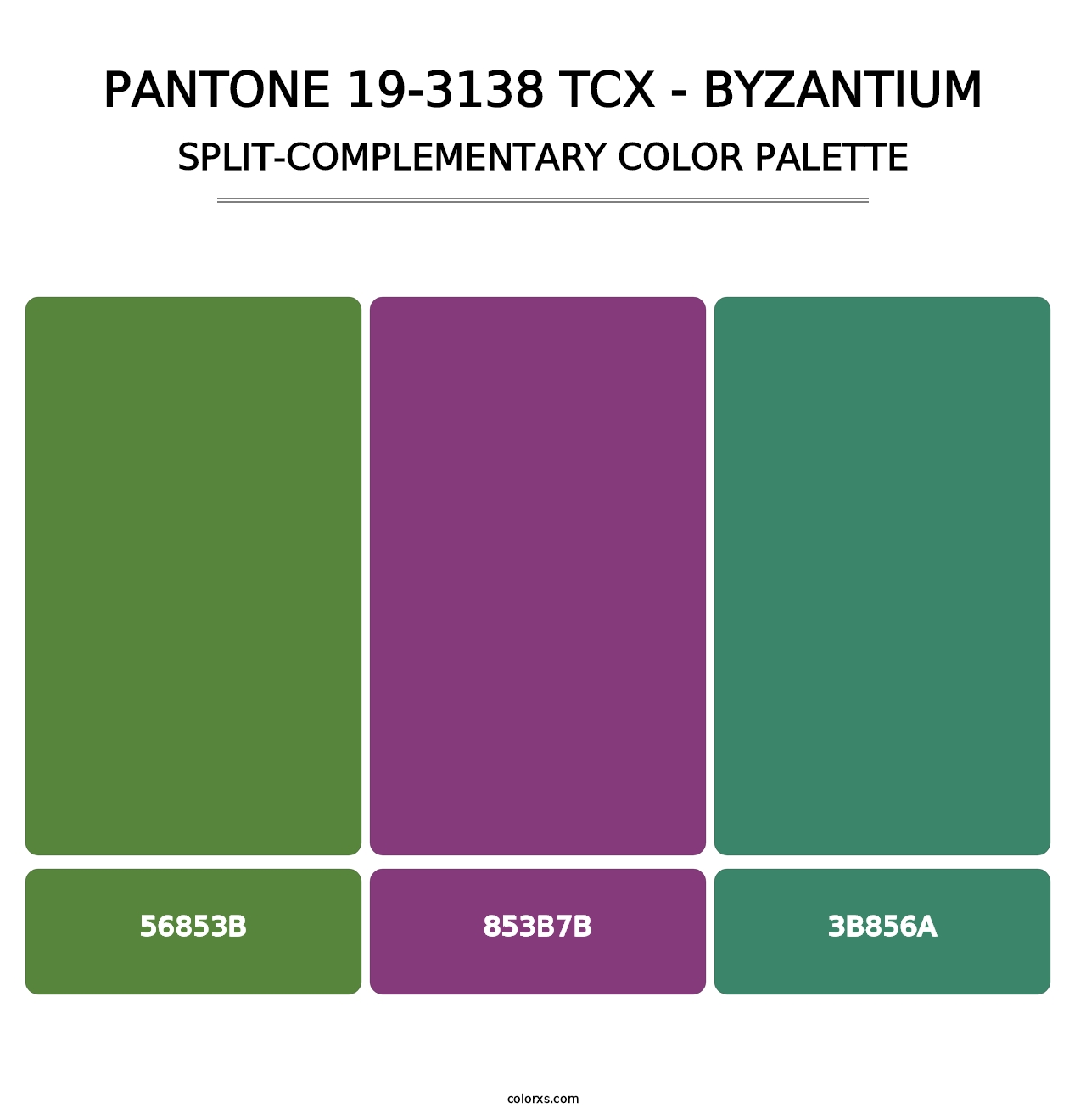 PANTONE 19-3138 TCX - Byzantium - Split-Complementary Color Palette