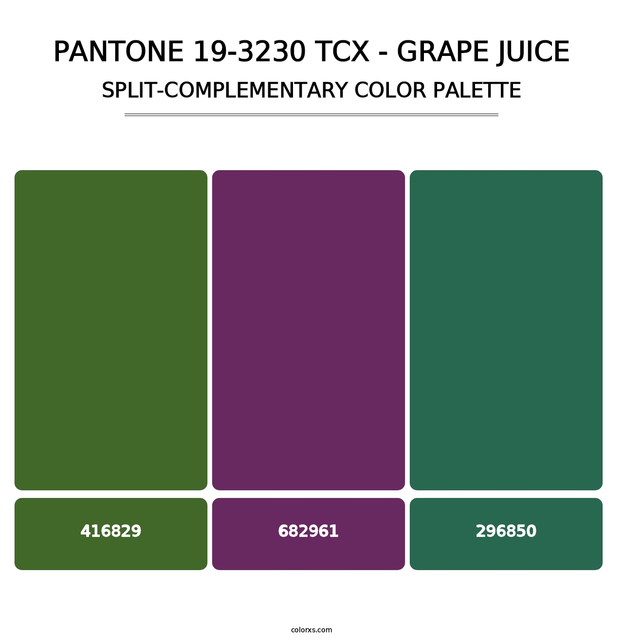 PANTONE 19-3230 TCX - Grape Juice - Split-Complementary Color Palette
