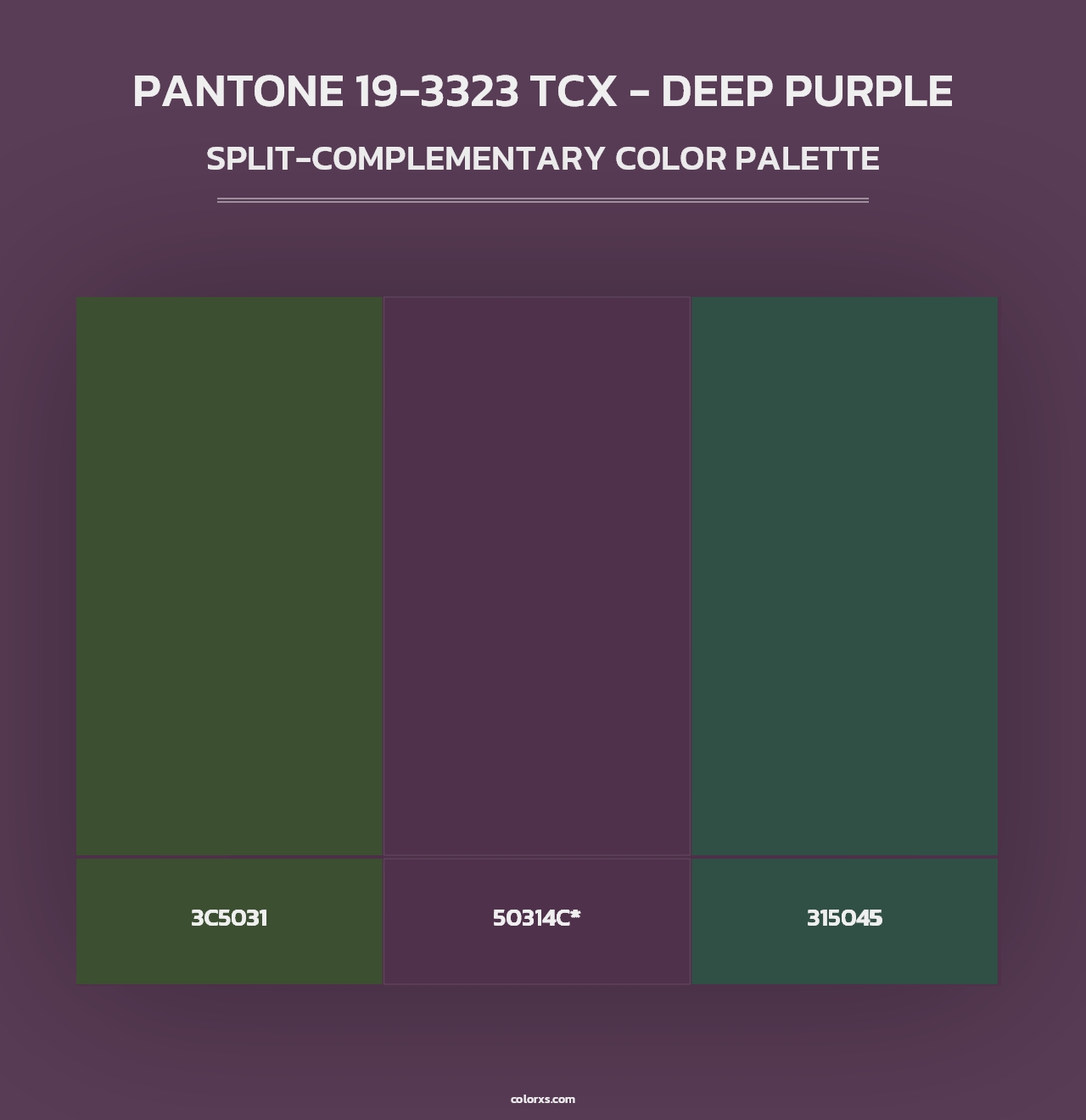 PANTONE 19-3323 TCX - Deep Purple - Split-Complementary Color Palette