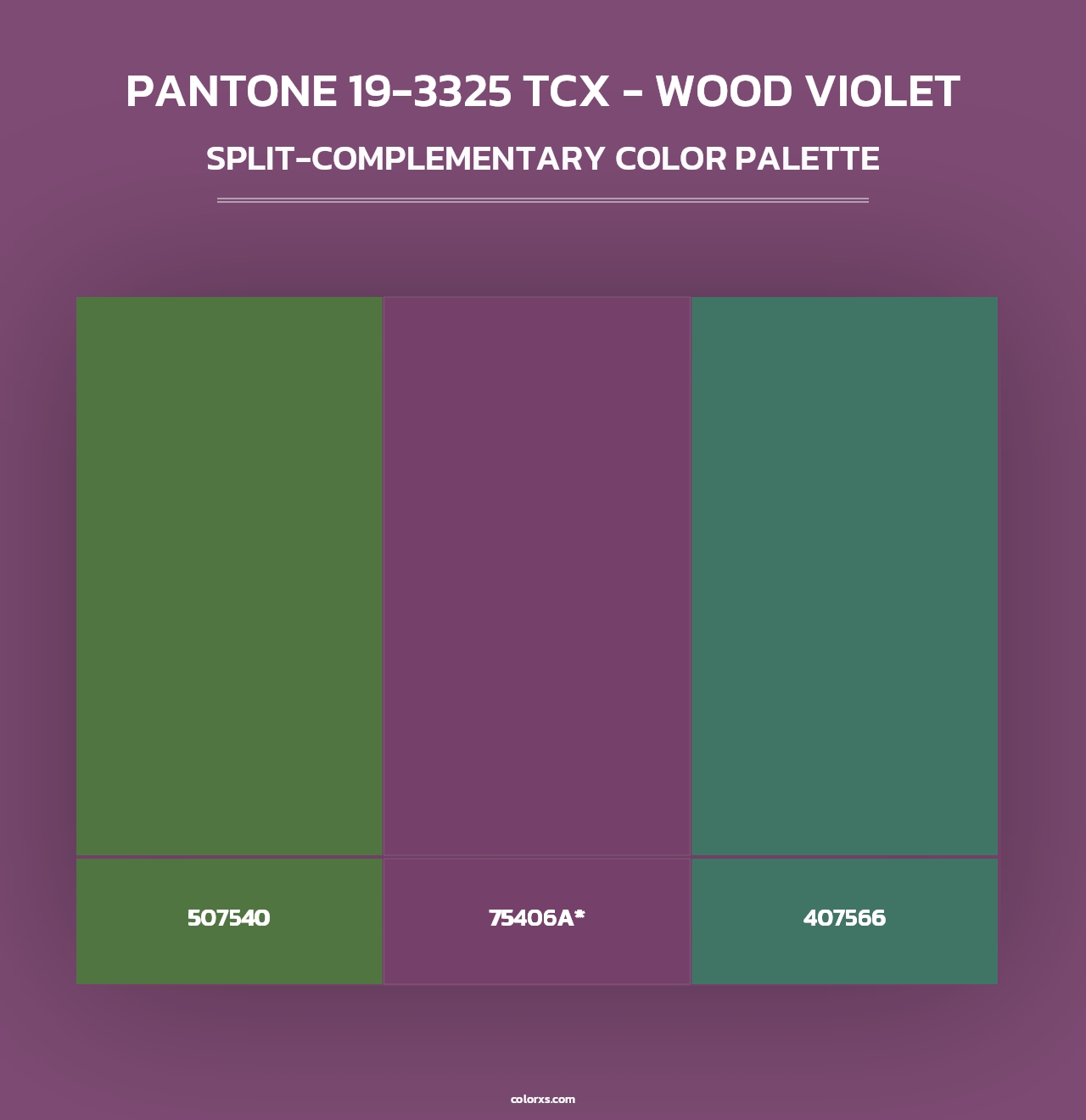 PANTONE 19-3325 TCX - Wood Violet - Split-Complementary Color Palette